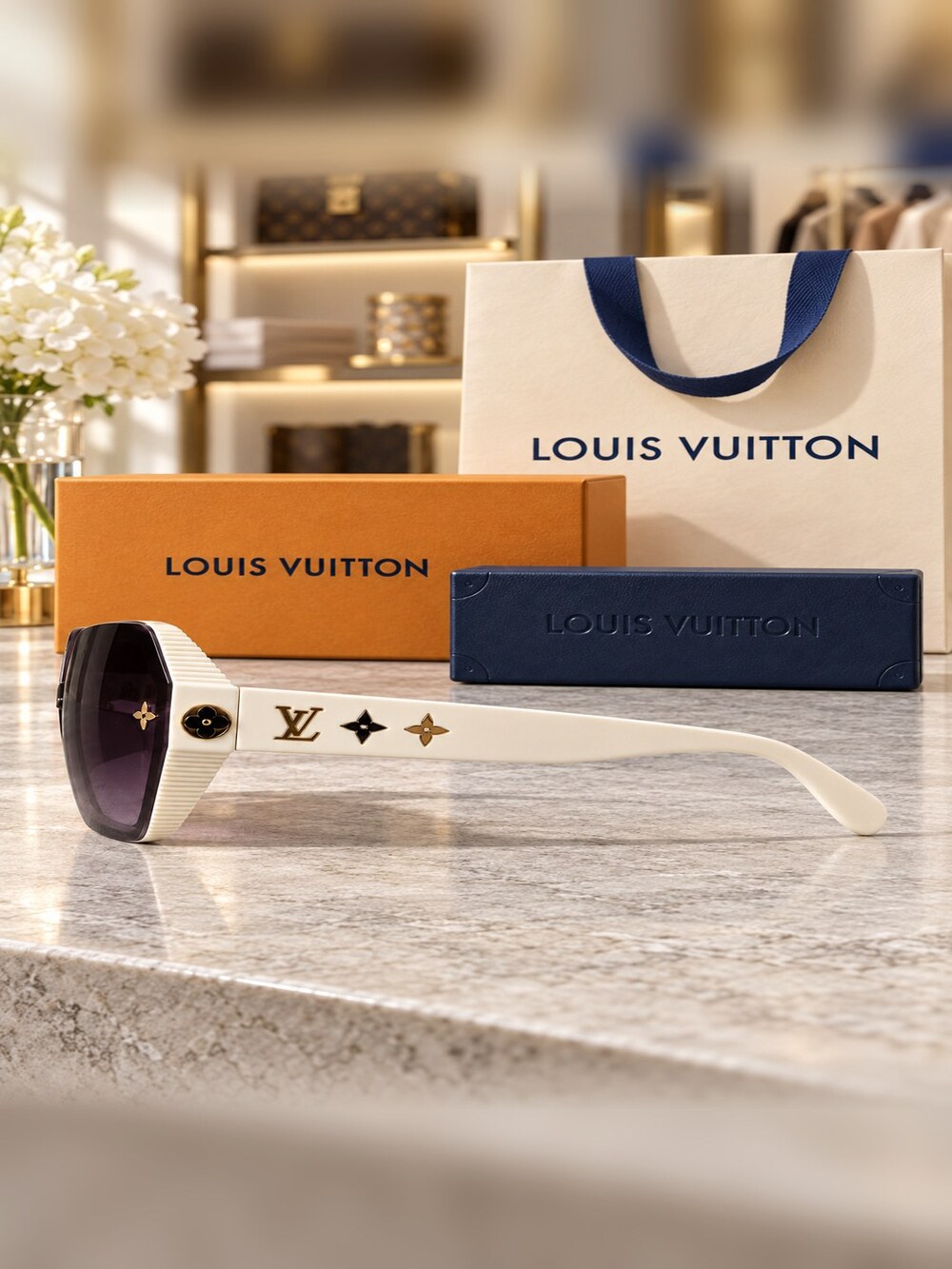 Louis Vuitton White Monogram Shades - Picture 3 of 6